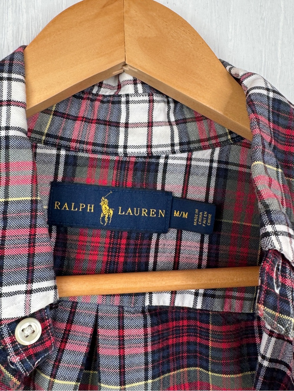Ralph Lauren Men's Plaid Button-Down Shirt - Red, Green, White - Picture 3 of 4